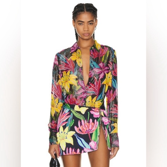 Rococo Sand Retrofete Chris Blouse Floral Georgette Top - Picture 15 of 15